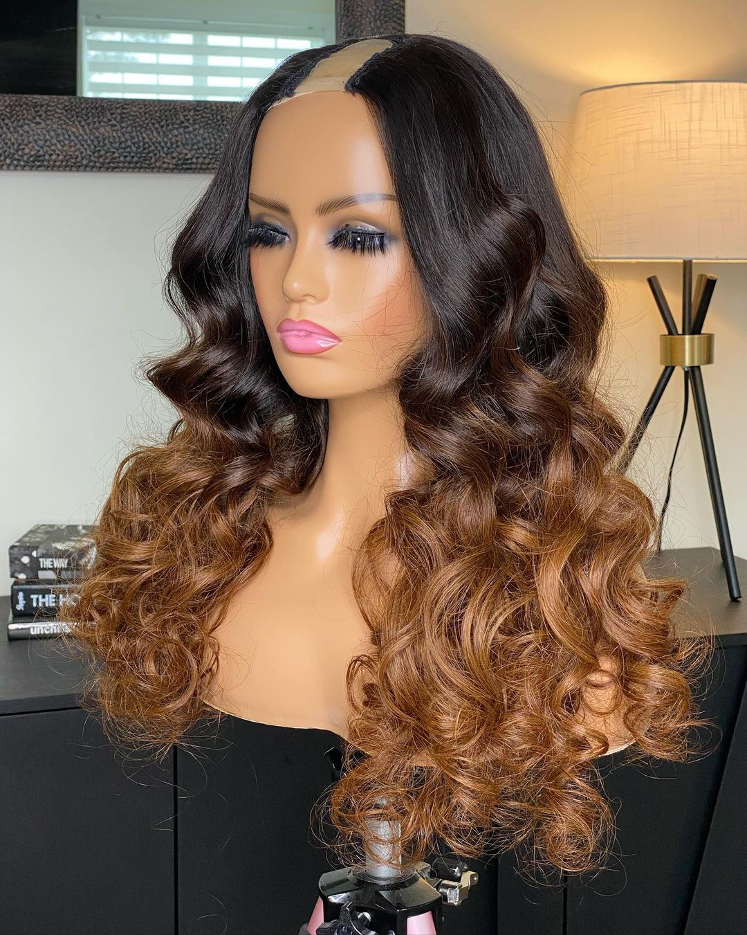 1*4/2*4 Ombre Brown U Part Wig Body Wave Human Hair Wigs Remy Hair Glueless Full Machine Wigs For Black Women