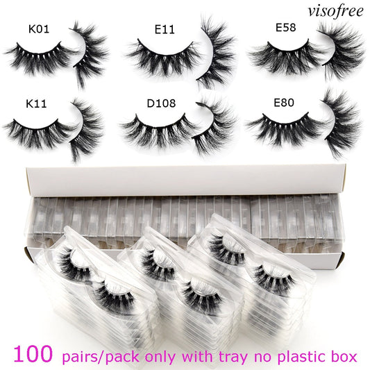 100 pairs/pack Visofree 3D 5D Mink Lashes wholesale Cruelty free makeup False Eyelashes faux cils beauty eyelashes vendors