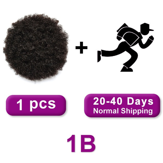 Afro Puff Ponytail Human Hair Bun Kinky Curly Drawstring Ponytail Ombre Brazilian Clip In Hair Extensions Soft Feel Hair Chignon
