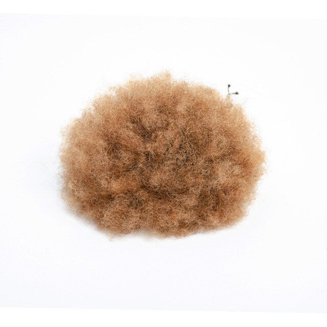 6inch Short Afro Puff Drawstring Ponytail Human Hair Curly Clip In Extensions Hair Bun Chignon Hairpiece Can Buy 2Pcs