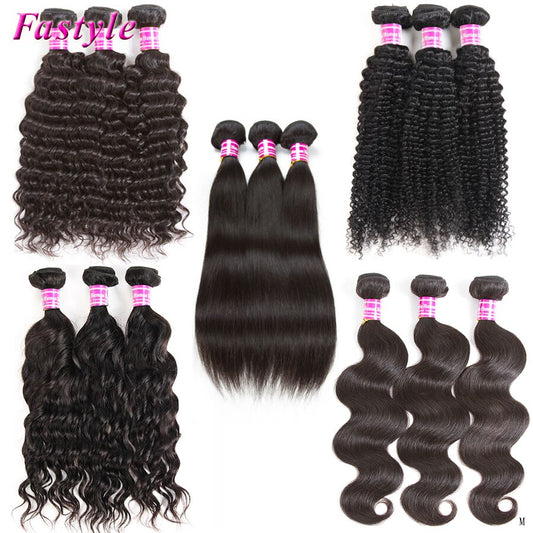 Wholesale Brazilian Straight Hair Weave Bundles Human Virgin Hair Body Deep Water Wave Kinky Curly Weft Extensions Natural Black