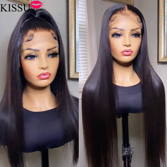 Bone Straight HD Lace Frontal Wig 4x4 Closure Wig Brazilian Pre Plucked Lace Front Human Hair Wigs For Women