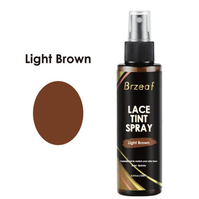100ml Dark Brown Lace Tint Spray for lace Wigs + 75g Hair Wax Stick  Wig Adhesive For Closures, Wigs And Closure Front