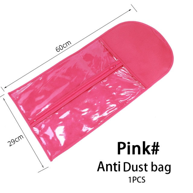 Nunify Hair Extension Storage Bag With Wooden Hanger Pink White Purple Hair Bags Top Wig Packaging Bags For Hair Bundles