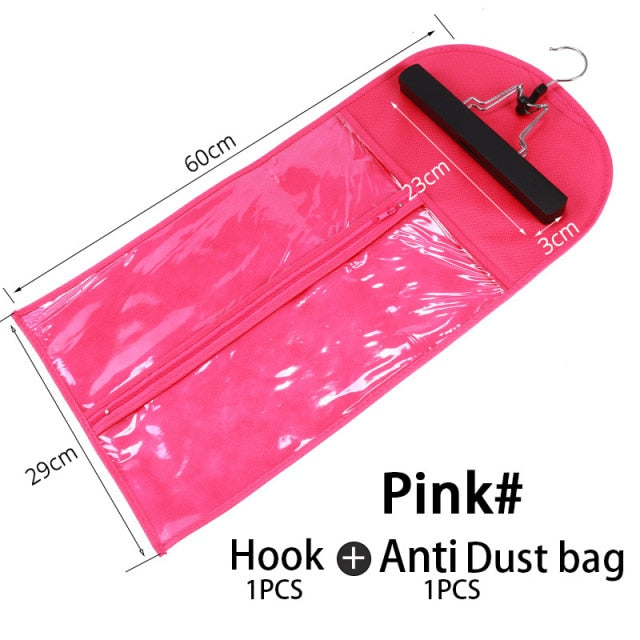 Nunify Hair Extension Storage Bag With Wooden Hanger Pink White Purple Hair Bags Top Wig Packaging Bags For Hair Bundles