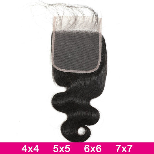 FDX 4x4 5x5 6x6 Lace Closure Brazilian Body Wave Hair Closure 14-24 Inches Remy Human Hair Extensions