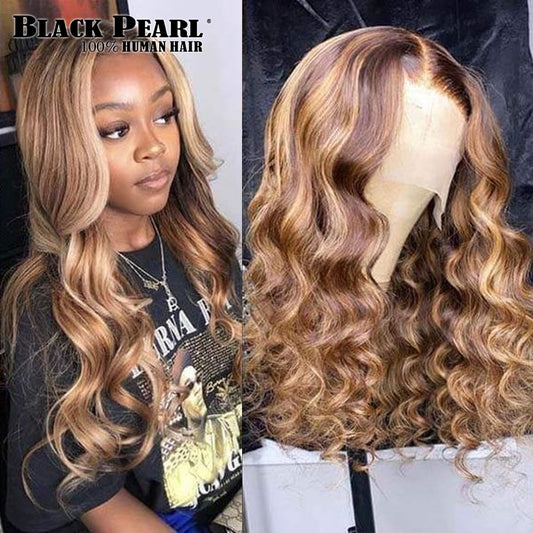 Piano13X5 T Part HD Transparent Lace Frontal Wig Body Wave Loose Deep Wave Wig Brazilian Haiir Highlight Wig Human Hair Lace Wig