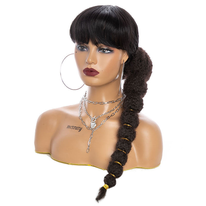 YOUR BEAUTY KinkyStraight Hair Bubble Ponytail Heat Resistant Synthetic Clip in DrawstringStraight PonyTail HairExtensions18inch