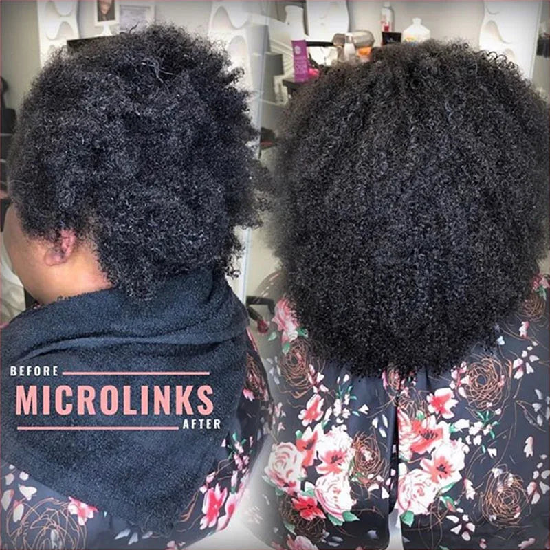 Mongolian Afro Kinky Curly I Tip Hair Extensions For Black Women Human Hair Bundles Weave Clip ins Bulk YouMay Virgin Microlinks