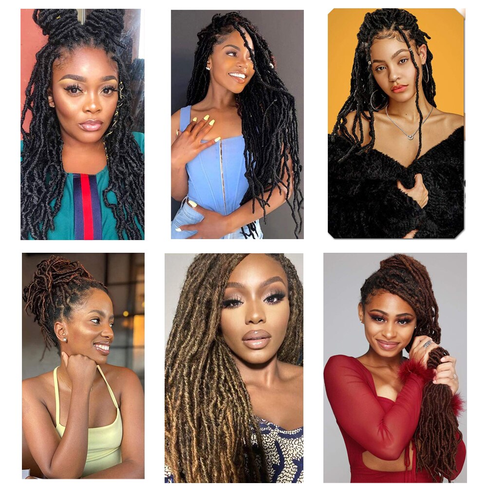 Curly Small Faux Locs Crochet Hair Wavy Small Dreadlocks Braids Synthetic Braiding Hair Extensions SOKU Soft Crochet Braid Hair
