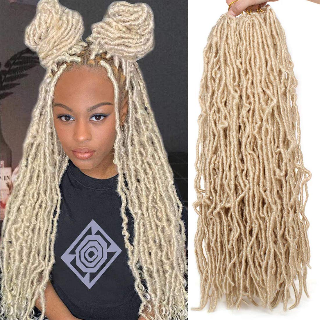 Curly Small Faux Locs Crochet Hair Wavy Small Dreadlocks Braids Synthetic Braiding Hair Extensions SOKU Soft Crochet Braid Hair