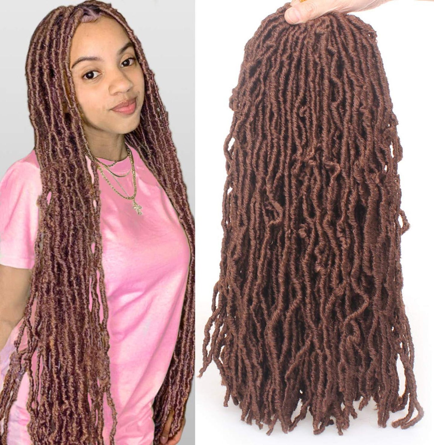 Curly Small Faux Locs Crochet Hair Wavy Small Dreadlocks Braids Synthetic Braiding Hair Extensions SOKU Soft Crochet Braid Hair