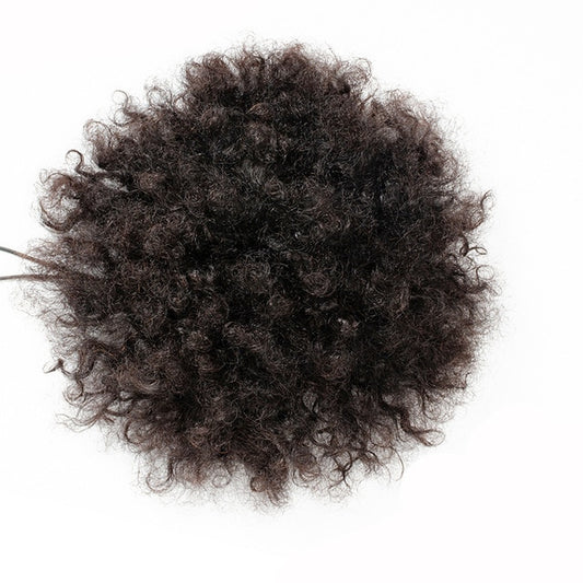 6inch Short Afro Puff Drawstring Ponytail Human Hair Curly Clip In Extensions Hair Bun Chignon Hairpiece Can Buy 2Pcs