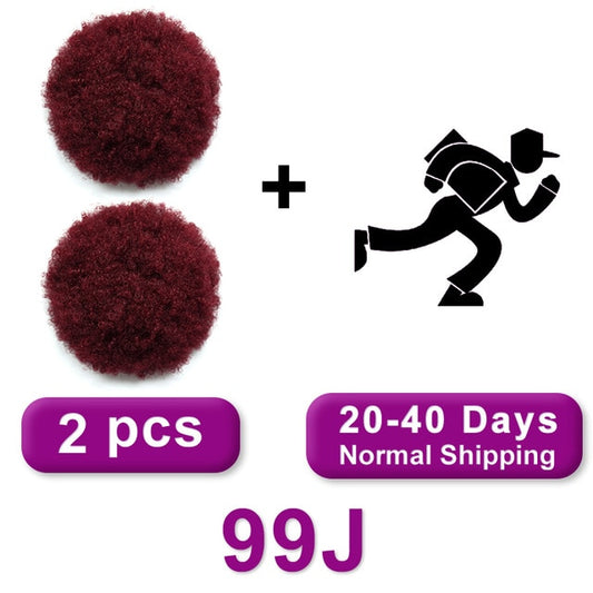 Afro Puff Ponytail Human Hair Bun Kinky Curly Drawstring Ponytail Ombre Brazilian Clip In Hair Extensions Soft Feel Hair Chignon