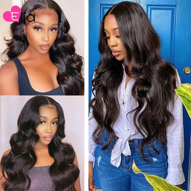 Elia T1B 27 Lace Frontal Wig Body Wave Wigs For Black Women Brazilian Human Hair Wig Pre Plucked Wigs Wholesale Free Shipping