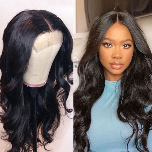 Wholesale Body Wave 4x4 Lace Closure Wig Brazilian Remy Human Hair Natural Color Glueless Closure Wigs For Women Soft