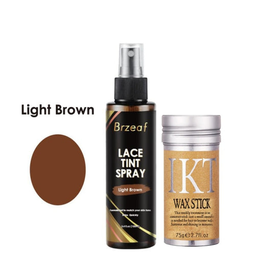 100ml Dark Brown Lace Tint Spray for lace Wigs + 75g Hair Wax Stick  Wig Adhesive For Closures, Wigs And Closure Front