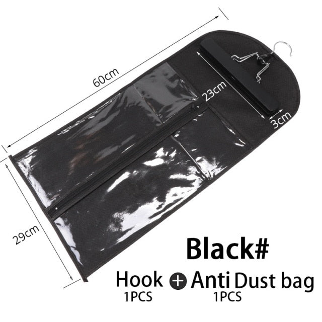 Nunify Hair Extension Storage Bag With Wooden Hanger Pink White Purple Hair Bags Top Wig Packaging Bags For Hair Bundles